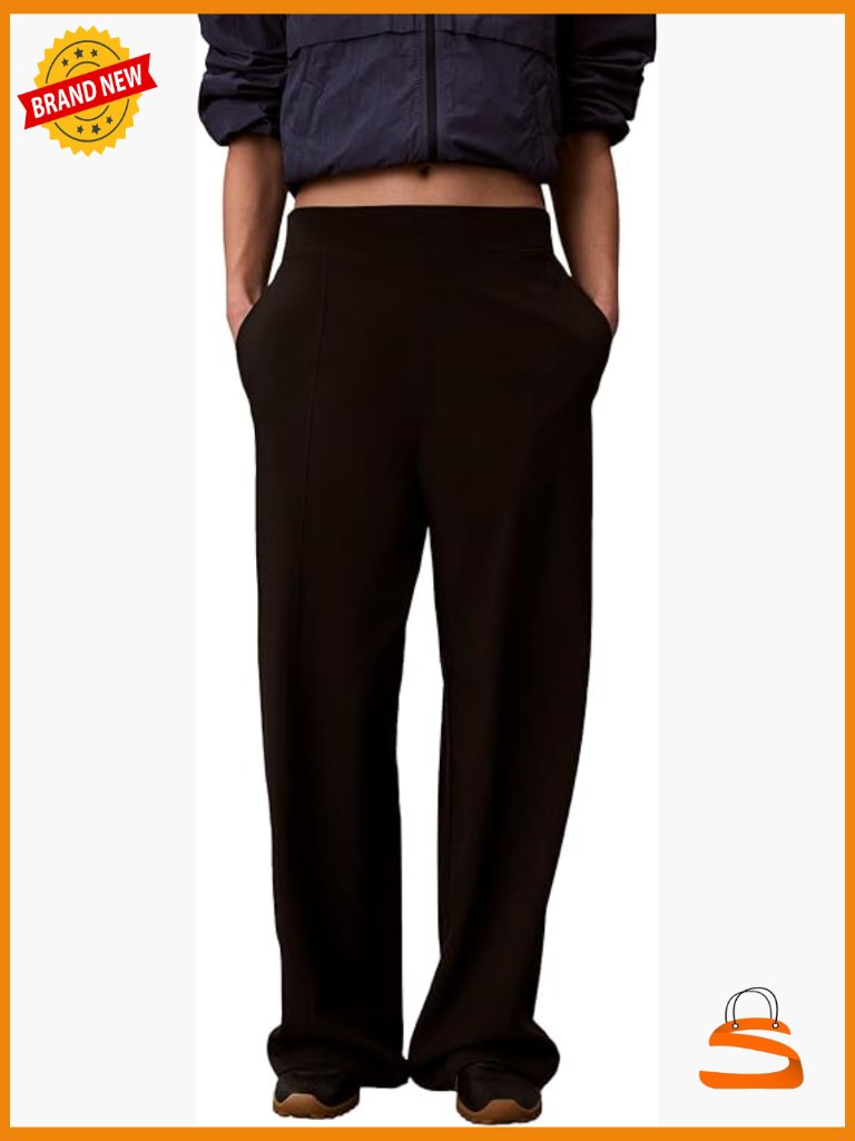 Relaxed Fit Pull-On Trousers - Mid Rise Wide Leg